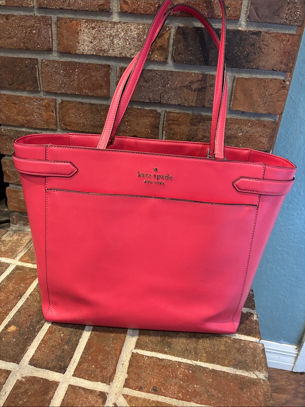 kate spade Coral Pink Saffiano Leather Tote